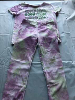 Garanimals 2T Loungewear set; Tie-dye; Super Good Friends w/flowers/butterflies
